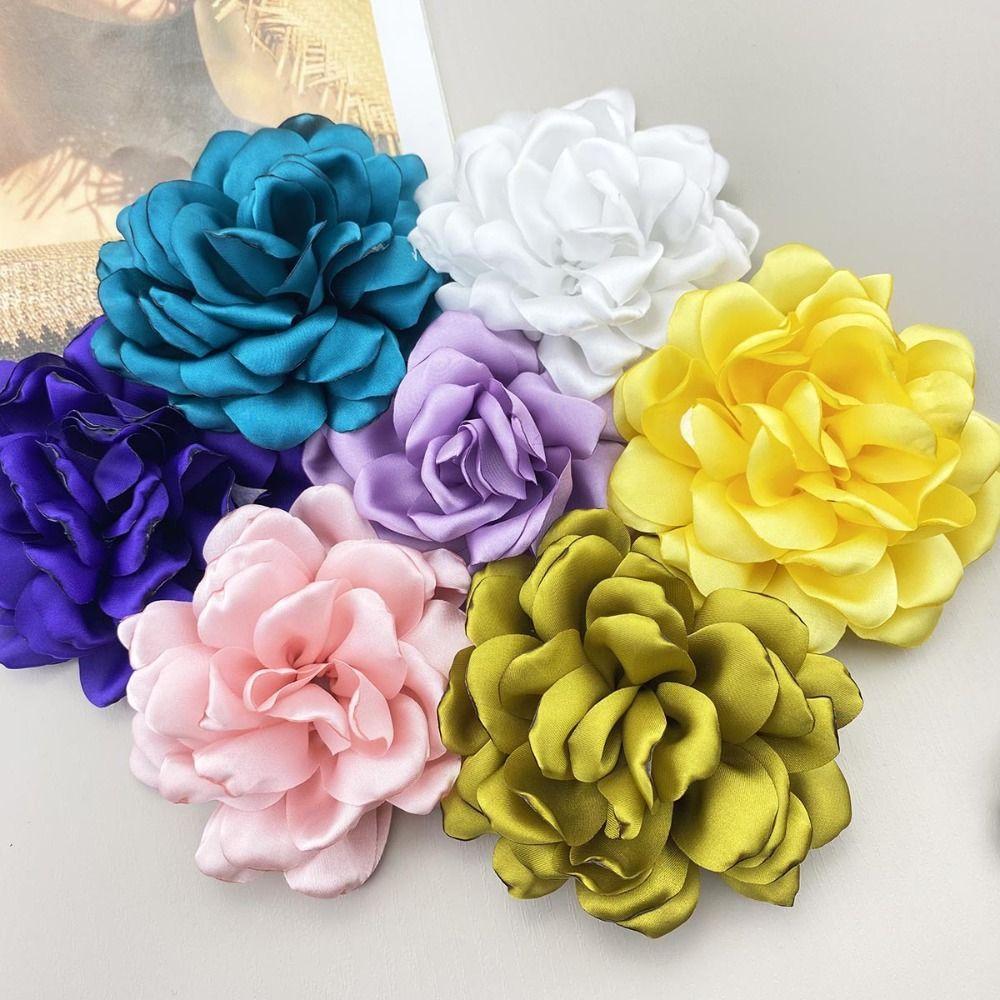 Korean Fabric Flower Pin Brooch 10cm Sweater Coat Pin New Multi Layered Camellia Brooch