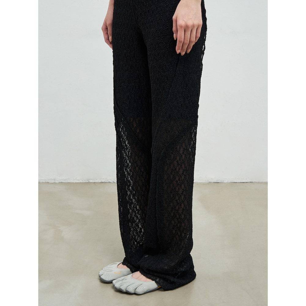 Черные брюки Anggae Lace Line