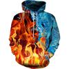 Mens Hooded Sweatshirt With Digital Print Loose Fit Long Sleeve Casual Pullover Daily Wear