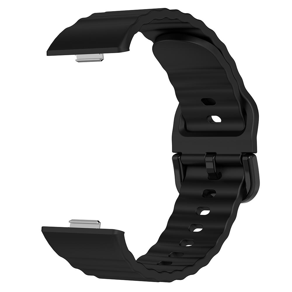 Replacement Silicone Strap for Huawei Watch Fit 3/4/4 Pro Wave Pattern Smart Watch Wrist Band