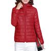 Women Fall Winter Coat Padded Hooded Thick Long Sleeve Warm Solid Color Smooth Slim Fit Zipper Closure Pockets Cardigan Lady Cotton Coat Jacket
