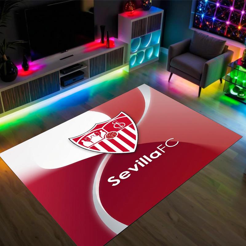 Sevilla FC Design Crystal Velvet Carpet Cozy Non?Slip Printed Rug For Bedroom Living Room Entrance