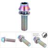 Bicycle Titanium Alloy Water Bottle Cage Screw Bolt M5x12/16mm with Washer (Rainbow M5x16)