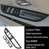 Carbon Fiber Car Window Lifting Control Button Switch Trim Cover Armrest Panel Sticker For BMW E60 5 Series 08-10 X5 X6 E70 E71