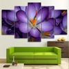 5Pcs Purple Spring Flower Nature View Beauty 5 Piece Canvas Wall Art Print Home Decor Paintings Abstract Pictures Poster Modern