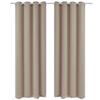 Blackout Curtain - vidaXL - 135x175cm - Cream - 2 Pcs - Metal Eyelets