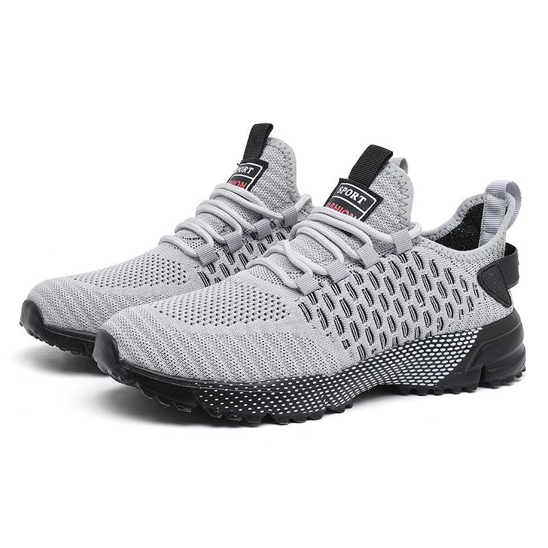 Мужские дышащие повседневные кроссовки для бега из сетки Flyknit, лето-осень 2025