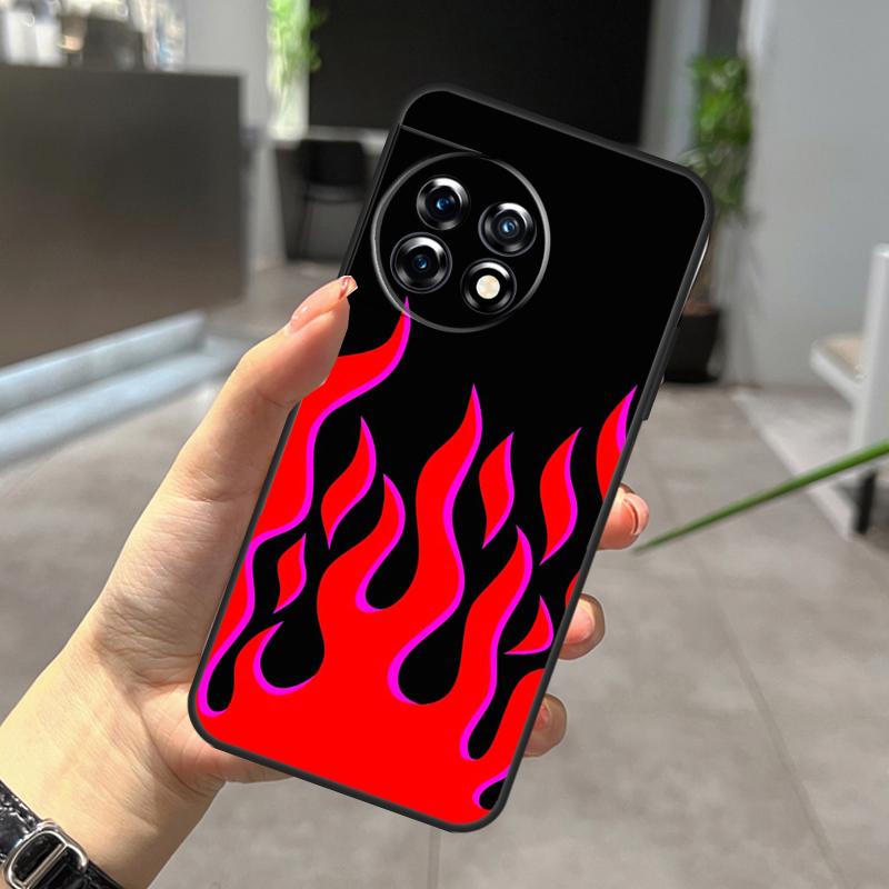 Blue Red Flame Fire Case For OnePlus Nord CE 5 2 3 4 Lite N20 N30 OnePlus 15 R 10T 12R 13R 13 12 11 10 Pro Cover