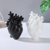 Heart-Shaped Resin Vase: Black & White Desktop Ornament for Floral Arrangements