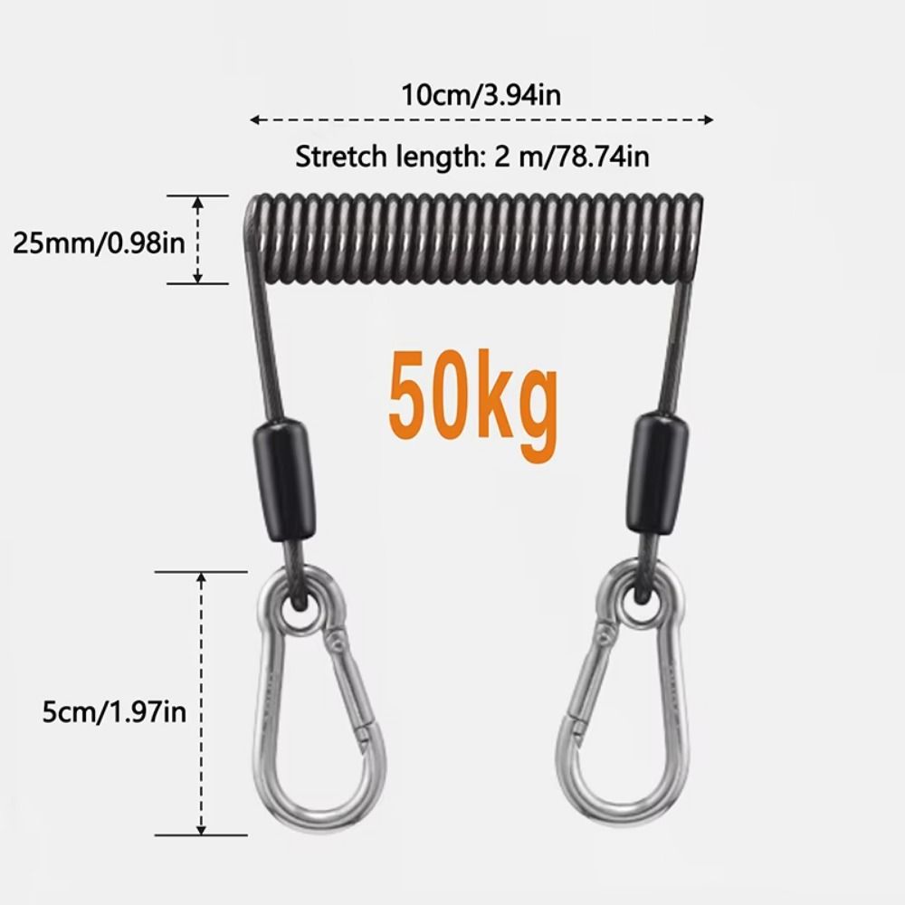 Lockable Fishing Missed Rope Elastic Coil Retention Fishing Rope Climbing Buckle Rope Fishing