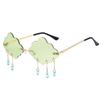 Cloud Shaped Shades Steampunk Sunglasses Disco Glasses Rimless Sunglasses Clouds Tassel Sunglasses