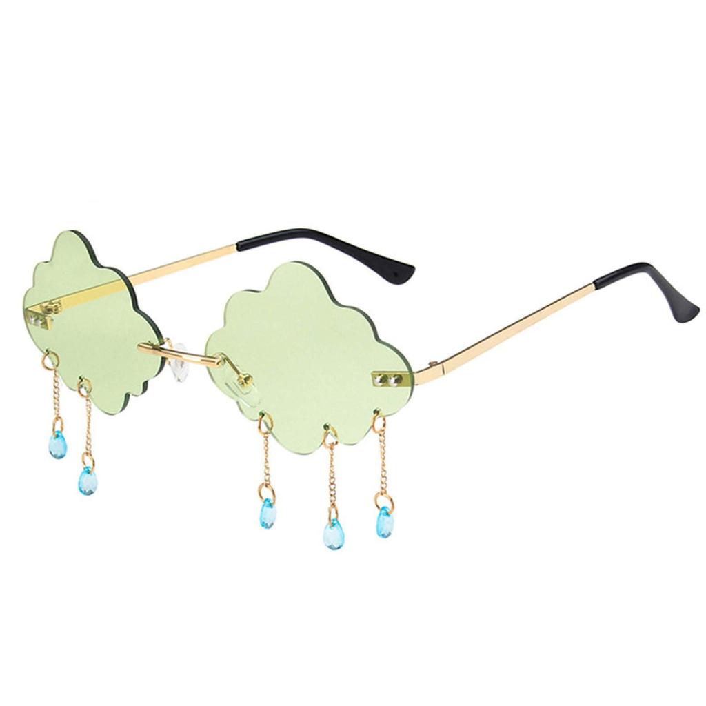Cloud Shaped Shades Steampunk Sunglasses Disco Glasses Rimless Sunglasses Clouds Tassel Sunglasses