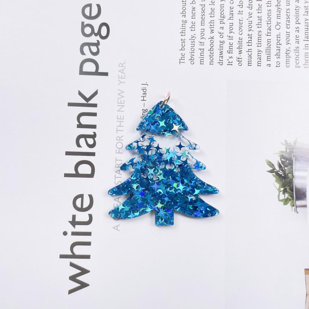 Акриловые серьги-снежинки в виде рождественской елки и кактуса - DIY брелоки-подвески, праздничные украшения