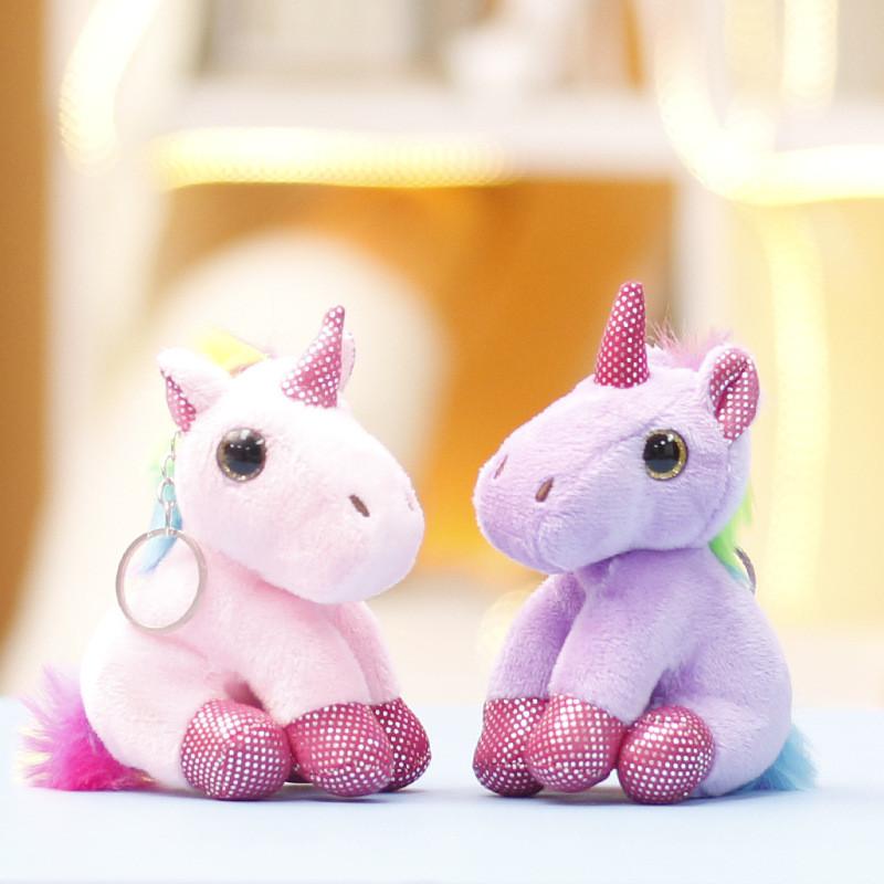 Plush Unicorn Toy With Pp Cotton Filling For Girls Gift Keychain And Bag Decor