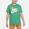 Nike Футболка с коротким рукавом и круглым вырезом с принтом мультяшного логотипа, детские топы, стадионно-зеленый FJ7237-324