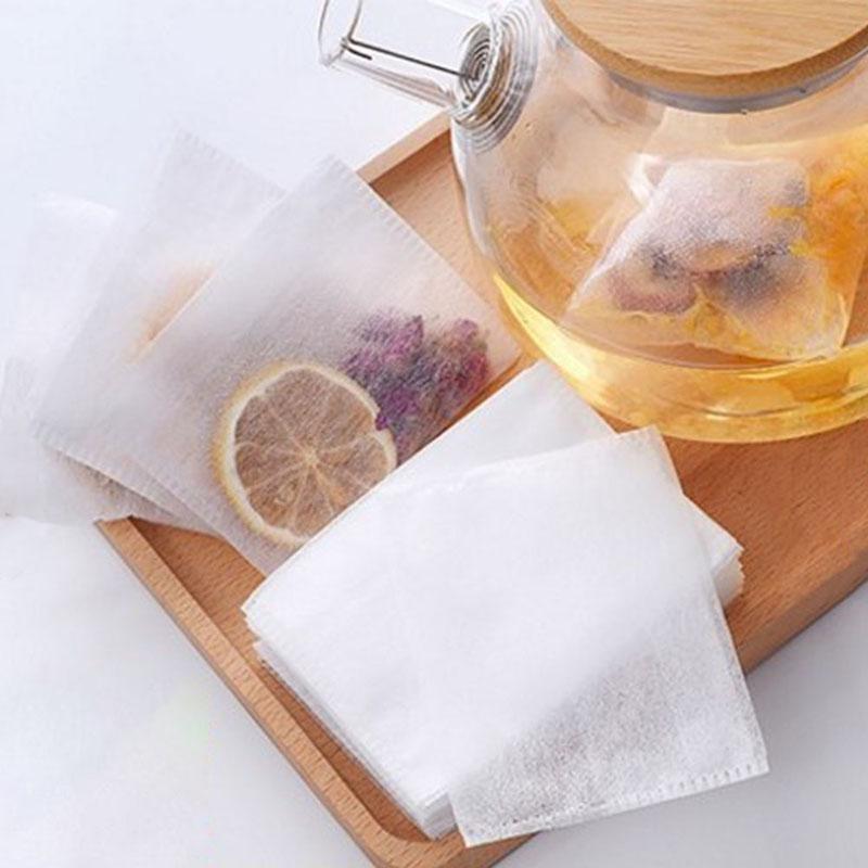 100Pcs Non-Woven Disposable Empty Teabag Filter Herb Tea Infuser Strainer Supply