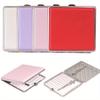 Fashionable Double Leather Cigarette Case with Multi Colored Stainless Steel Cigarette Box for Men