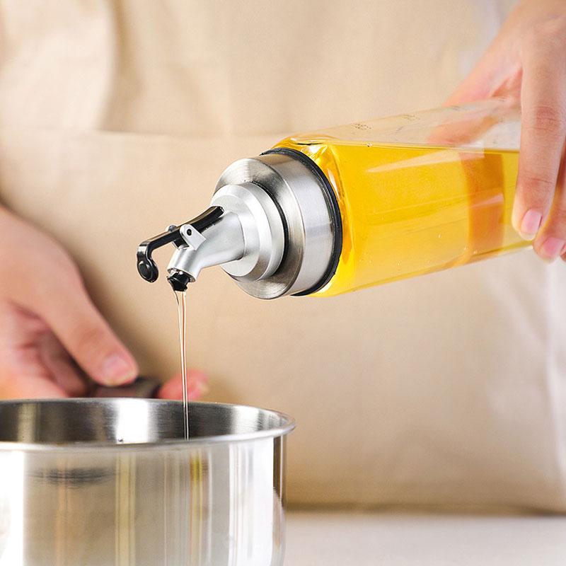 160/200/300/500ML Cooking Seasoning Bottle Dispenser Sauce Bottle Glass Storage Bottles for Oil and Vinegar Creative Kitchen Tools Accessories