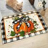 Thanksgiving Pumpkin Bow Doormat Comfortable Noise-Reducing Entrance Hallway Mat Bathroom Rug Home Decor