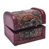 Antique Mini Wood Treasure Chest Storage Box Jewelry Organizer Box Gift Box