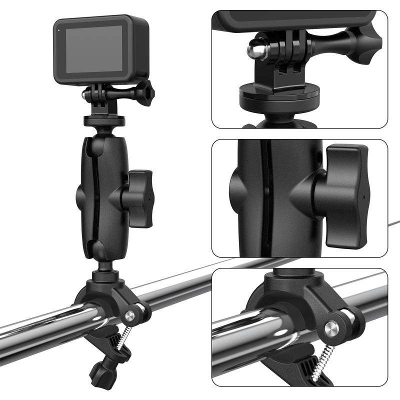 Motorcycle Bike Selfie Stick Holder Action Camera Handlebar Clamp Mounting Bracket Cycling