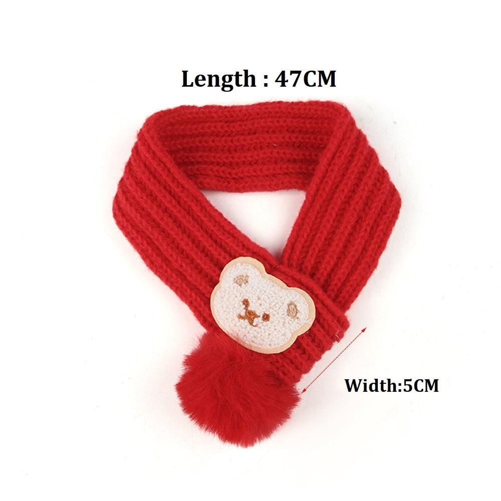 Шарф для домашних животных, кошек и собак, зимний теплый шарф для кошек, меховой шарик, украшение для шарфа, глушитель для домашних животных