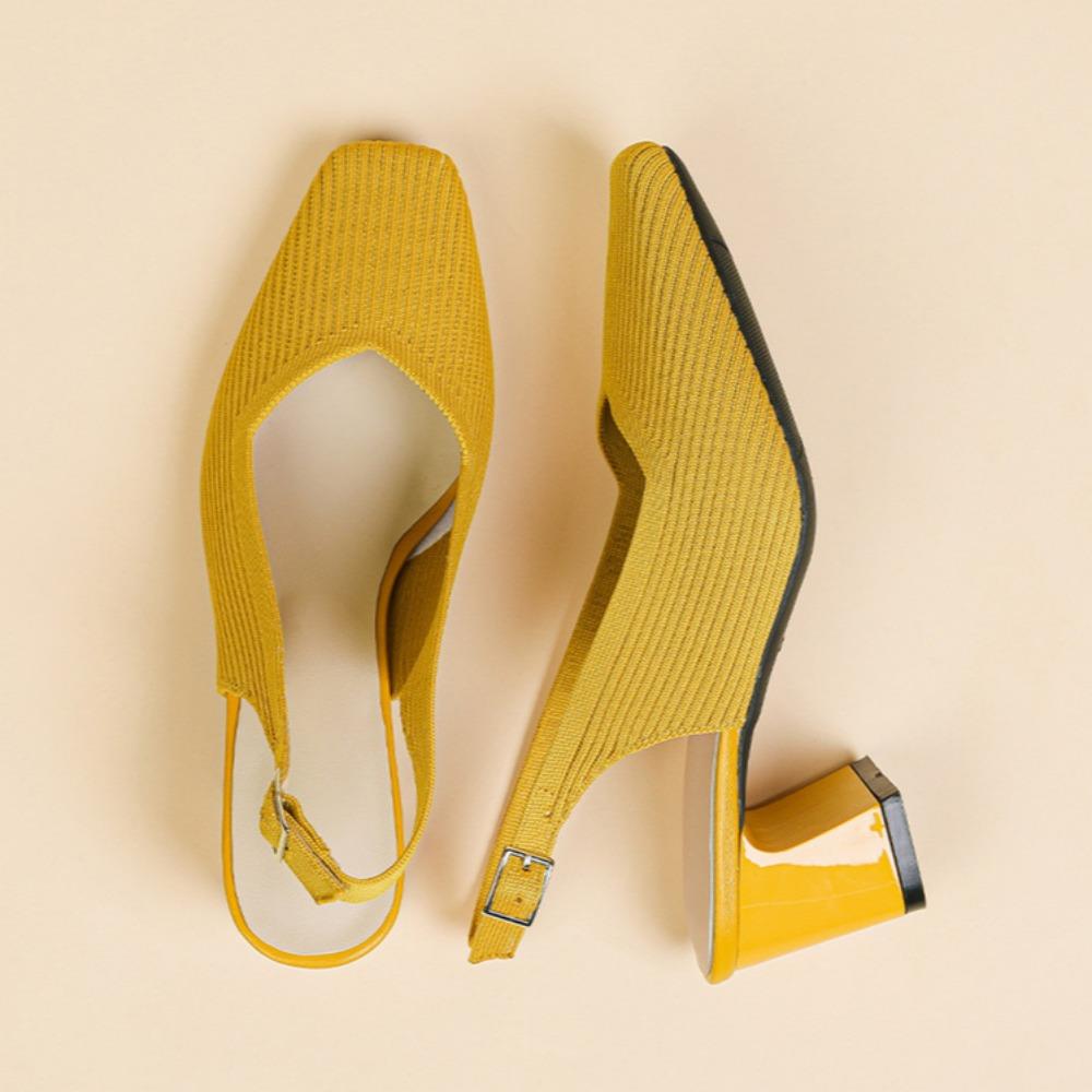 Модные сандалии Baotou для женщин, летние новые однотонные дышащие сандалии с квадратным носком и неглубоким вырезом, на каблуке-рюмочке, женские сандалии