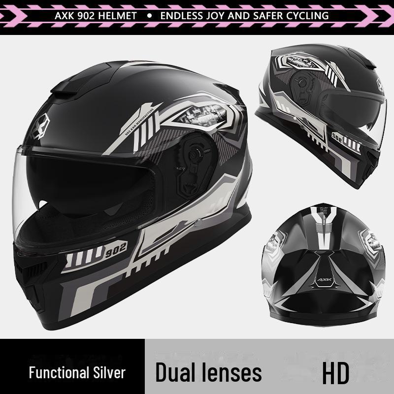 Мужской и женский зимний мотоциклетный шлем с двойной линзой для всесезонной езды