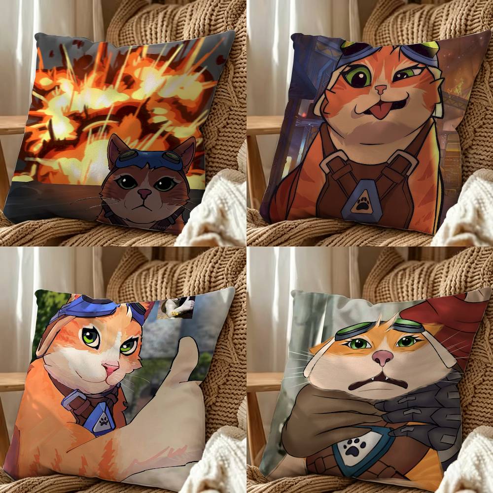 Pop Game Overwatch Fan Jetpack Cat Double-Sided Printed Cushion Cover Bedroom Bedside Sofa Pillow Case