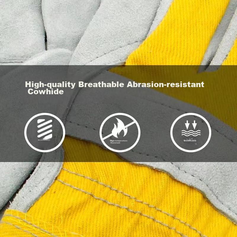Andatong Welding Gloves, Heat-Resistant Welding Gloves, Wear-Resistant Thickened Cowhide Gloves, Protective Work Gloves