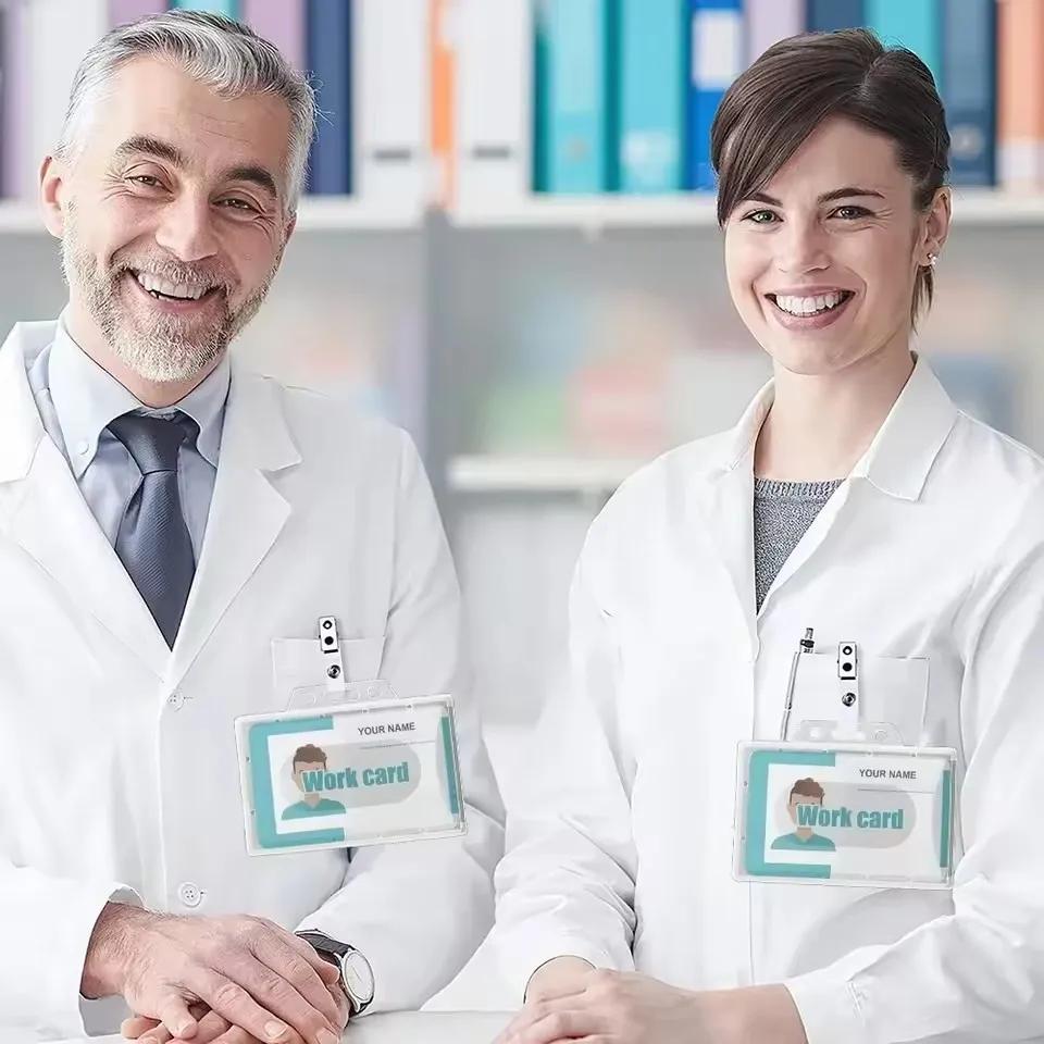 20/10/5/1 шт. Прозрачный матовый держатель для ID-карты, бейджа с именем, премиальный прозрачный пластиковый рукав для карты для защиты карты медперсонала