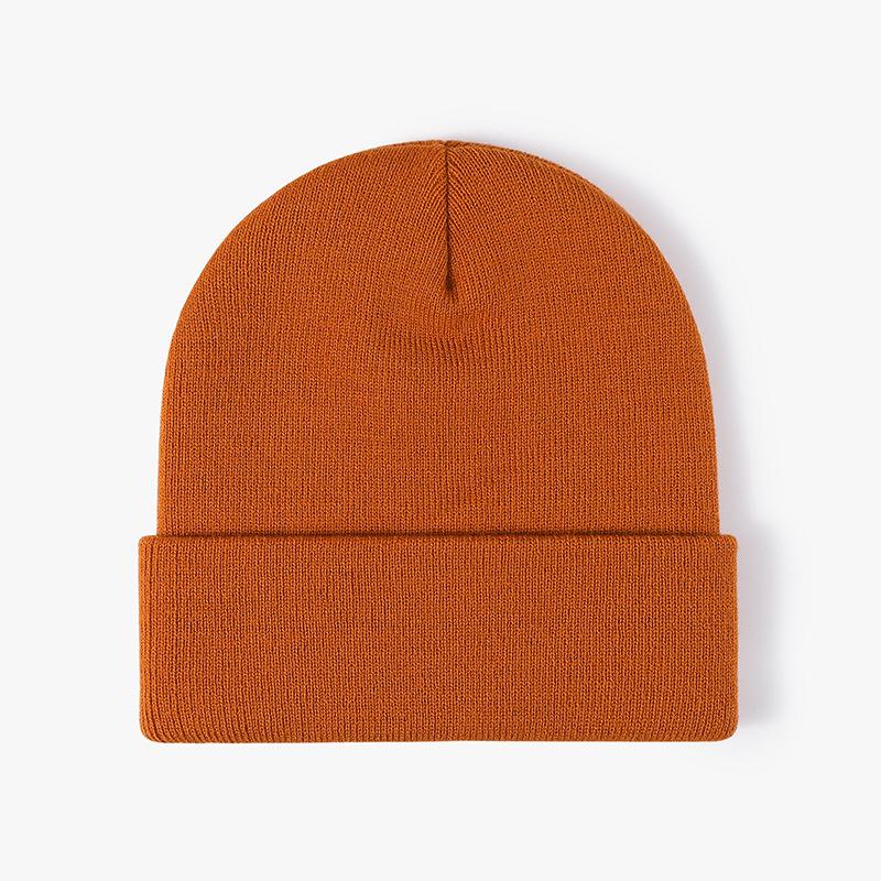 Unisex Winter Warm Ribbed Knitted Hat Acrylic Beanie with Custom Logo Digital Printing Solid Color and Cuffed Design