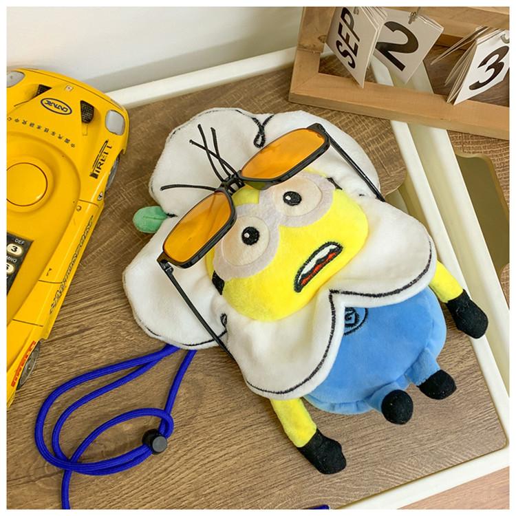 Плюшевая мультяшная наплечная сумка миньонов для девочек и подростков с отделением для хранения и милым дизайном