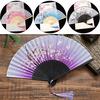 1PC Fashion Silk Classical Folding Bamboo Fan Hand Fan Wedding Decoration Party