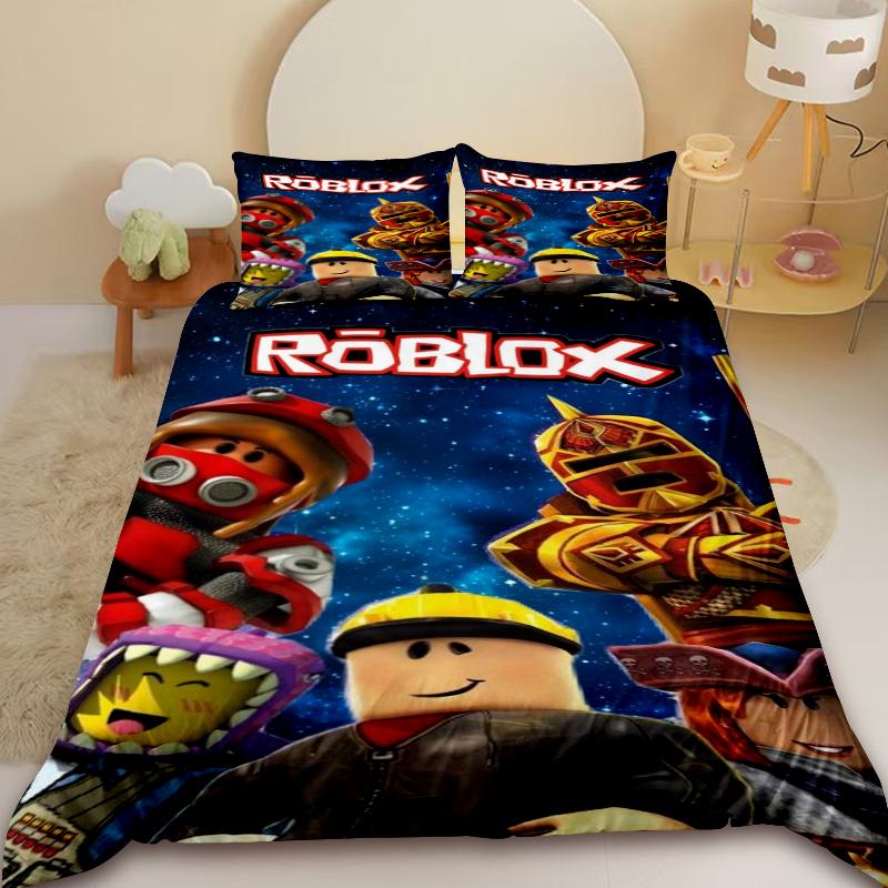 Пододеяльник Roblox Мультяшный Игровой Постельное белье для Подростков Комплект Покрывало для Одеяла Мягкое Спальня Общежитие Домашний Декор Лучшие Подарки