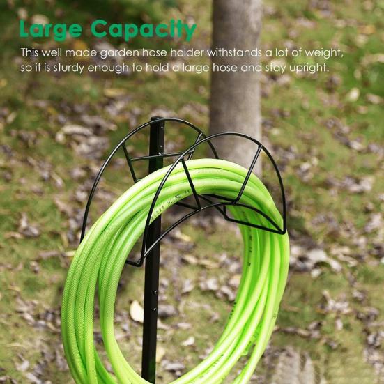 Отдельностоящий сверхмощный держатель садового шланга Вешалка для водяного шланга Катушка для шланга Наружная съемная металлическая подставка для шланга Полка для шланга Садовый газон Двор Хранение шланга