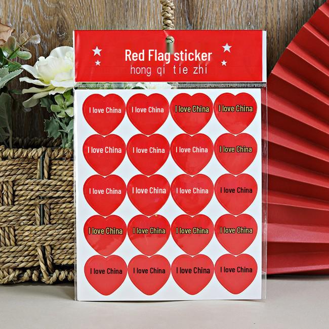 Детские пятизвездочные красные флаги Самоклеящиеся наклейки для Национального празднования и Декора