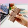 Walnut Wood Brass Card Case With Elegant Finish For Business Professionals And Gift Giving