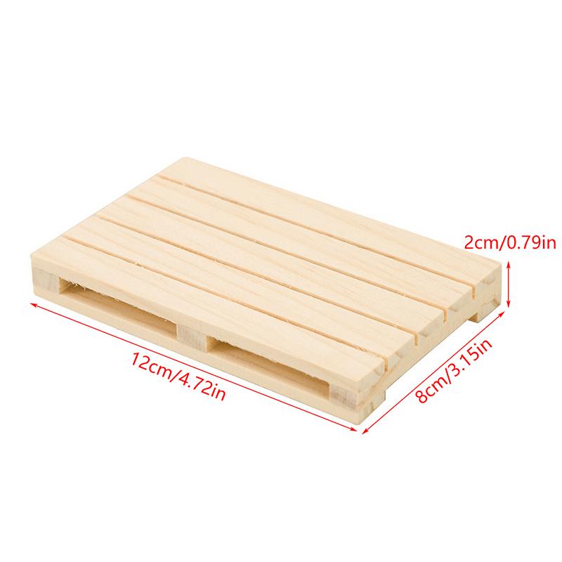 1 Pc 12*8*2cm Mini Wooden Pallet Beverage Coasters Insulation Pad Cup Coaster Pot Mat