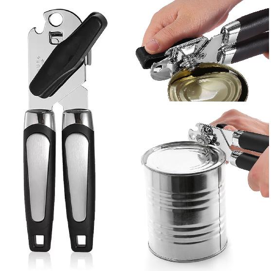 Classic Multifunction Can Opener and Bottle Opener Easy to Use Razor Sharp Stainless Steel Cutting Wheel Soft Ergonomic Handle1