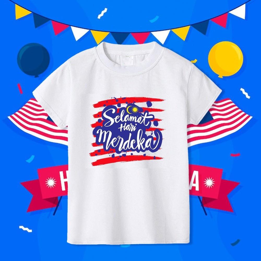 2025 Malaysia Independence Day Kids Tee Featuring Bold National Day Print and Festival Spirit