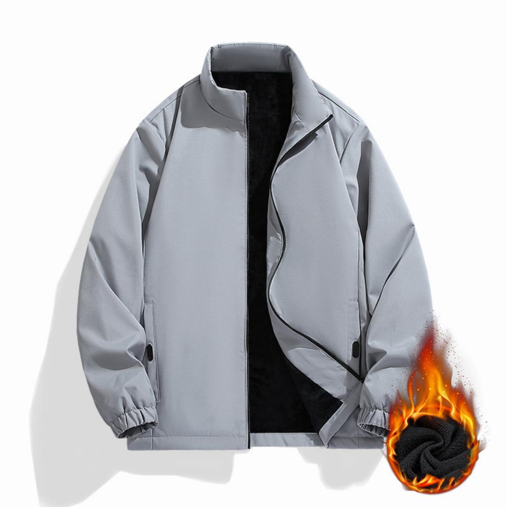 Мужская повседневная однотонная куртка с длинными рукавами, ветрозащитная, водонепроницаемая и снегозащитная, мужское водонепроницаемое пальто с толстой теплой подкладкой из флиса