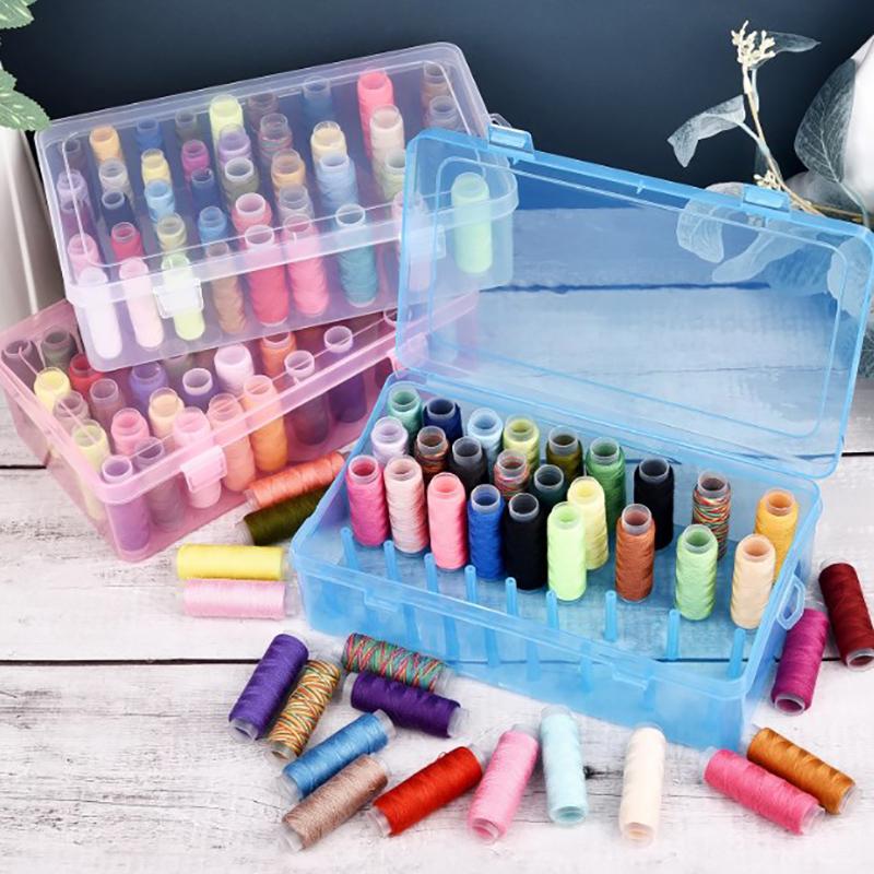 Sewing Thread Storage Box 24/42 Spools Bobbin Organize Case Container Storage Box Craft Spool Display Rack