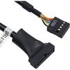 Duttek USB 3.0 Header на USB 2.0, Адаптерный кабель USB 3.0 на USB 2.0 для материнской платы, 19-контактный USB3.0 Male на 9-контактный USB2.0 Female Адаптерный кабель для материнской платы