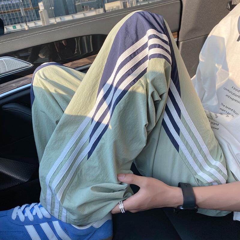Мужские спортивные брюки MEDE из ледяного шелка с 3 полосками, свободные