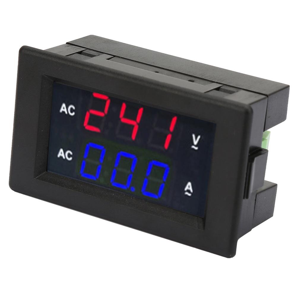 LED Digital Display AC 100 300V Voltmeter 0 50A Ampere Meter(Red bluE)