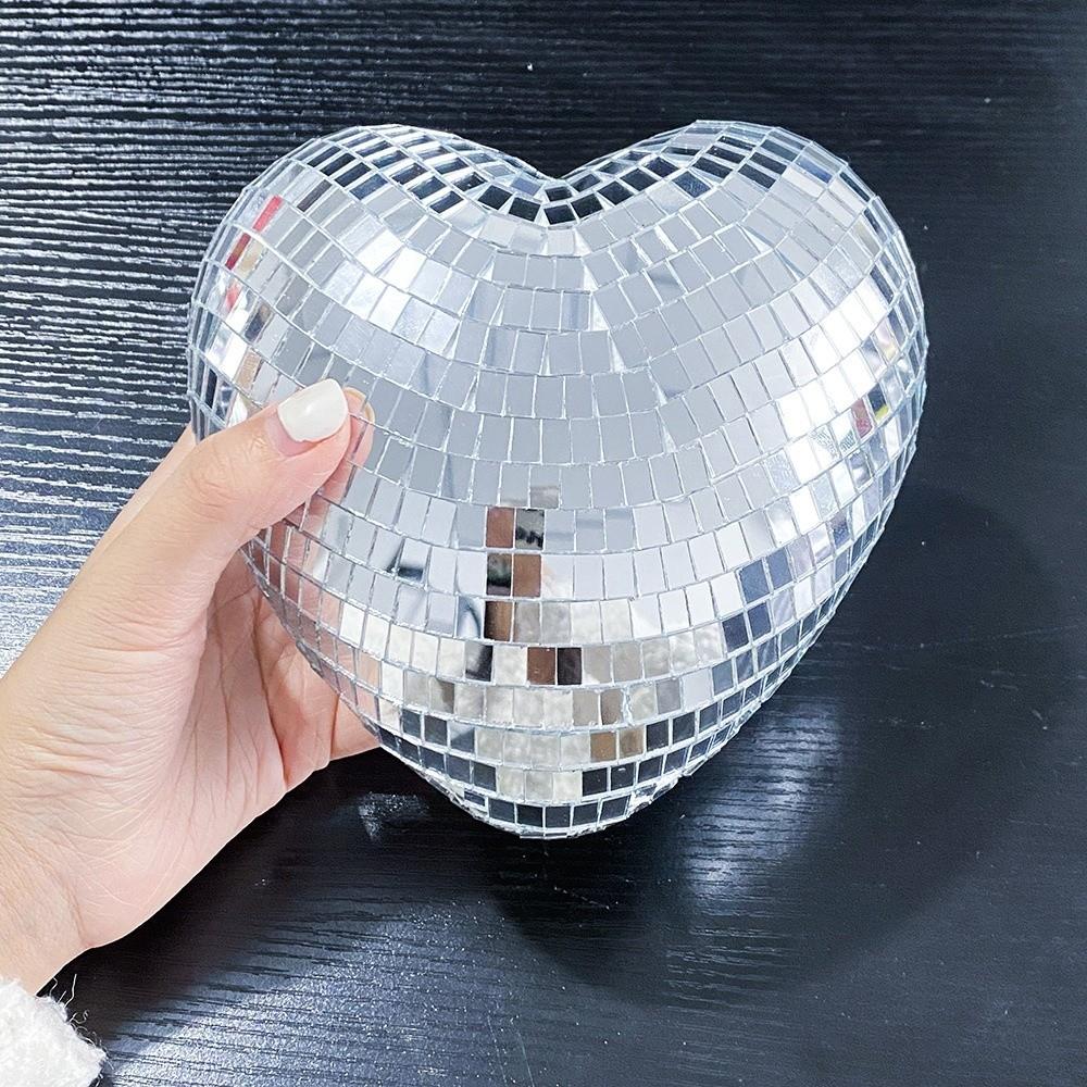 Lightweight Disco Ball Decorations Heart-Shaped Christmas Party Decorations Keys Chain