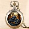 Dark Series Motorbike Pocket Watch With Necklace Chain Retro Cool Watch Fashion Clock Gift Masculino Relogio