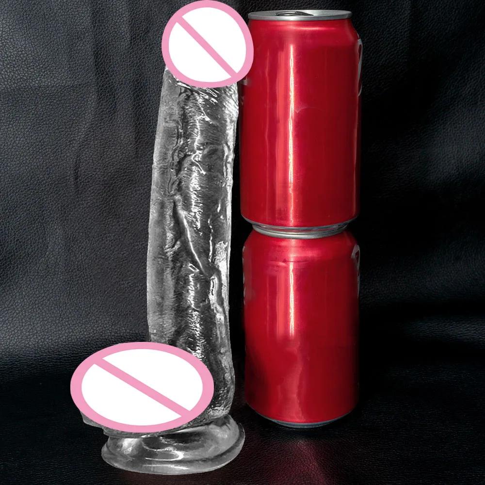 2026 Realistic Transparent Big Dildo Soft Anal G Spot Masturbation Penis Dick with Strong Suction Cup Sex Toy for Women Men Waterproof & Easy To Clean