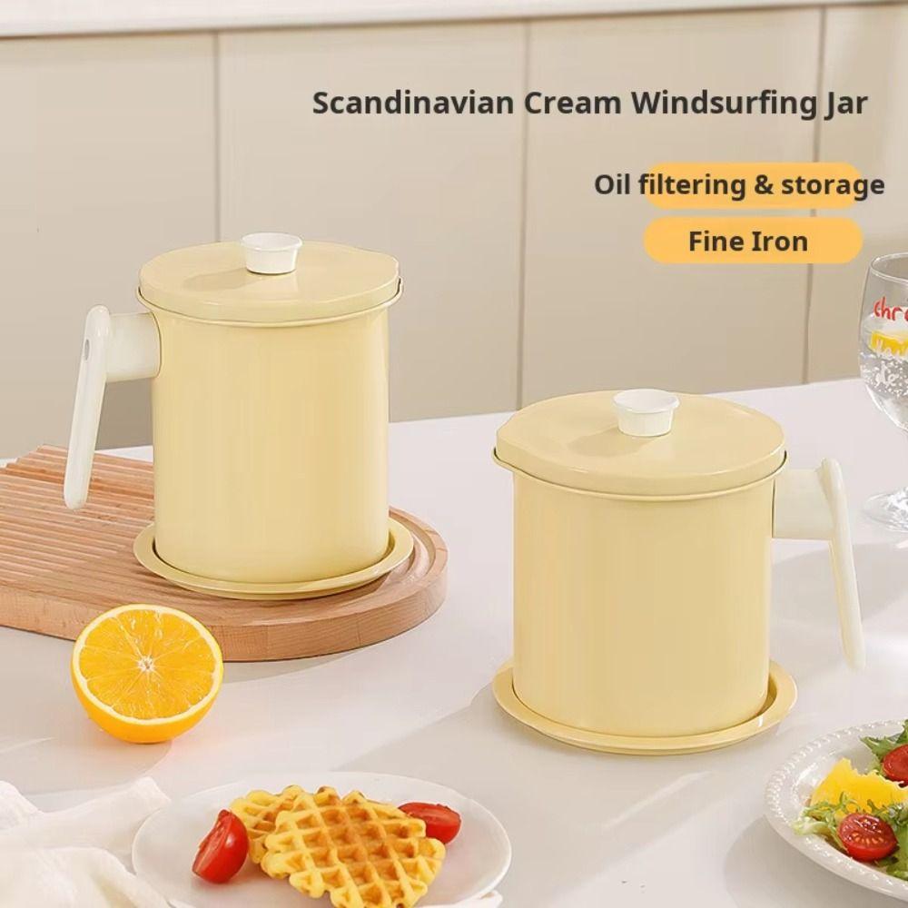 BPA-Free Grease Separator Anti-Leakage Stainless Steel Strainer Oil Filter Pot Deep Frying